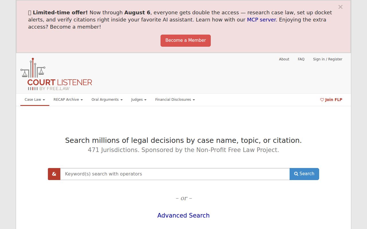 Kiowa County court records legal research alternative on CourtListener