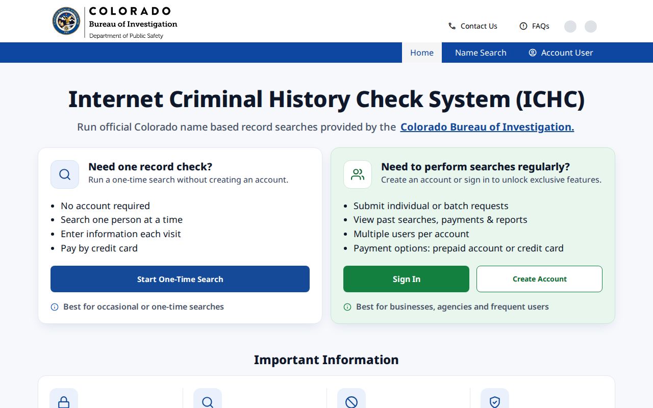Kiowa County criminal court records and CBI Internet Criminal History Check System
