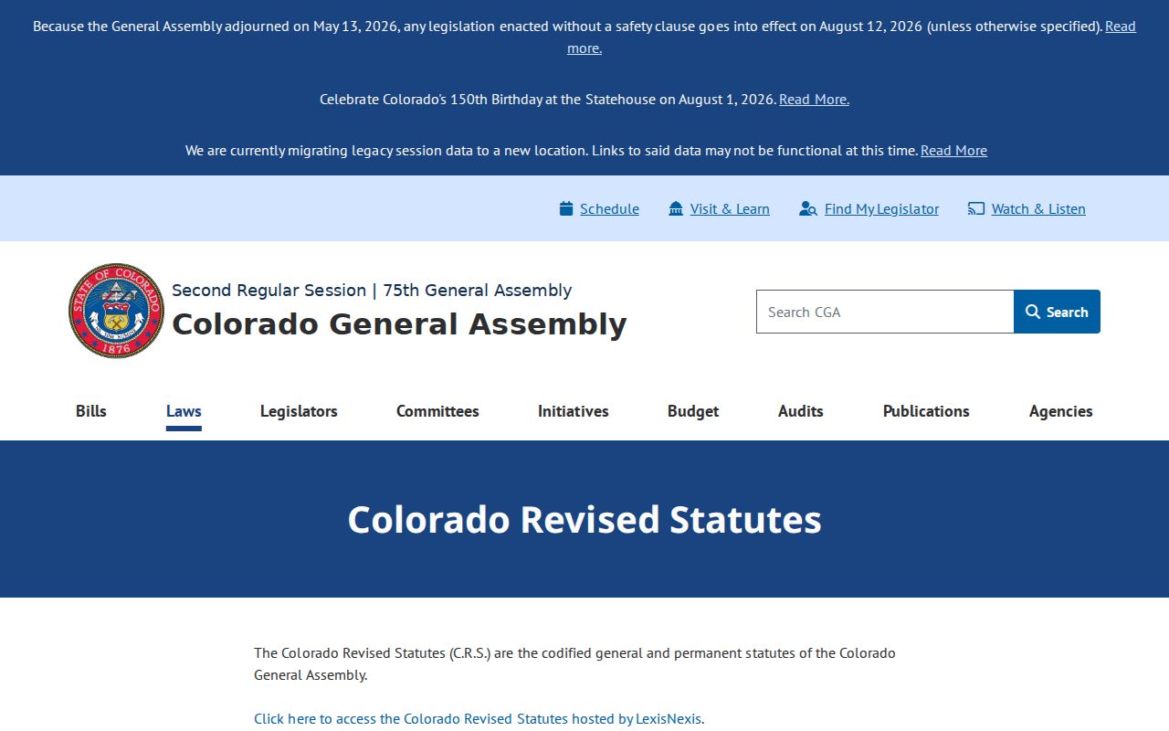 Kiowa County court records Colorado Revised Statutes portal