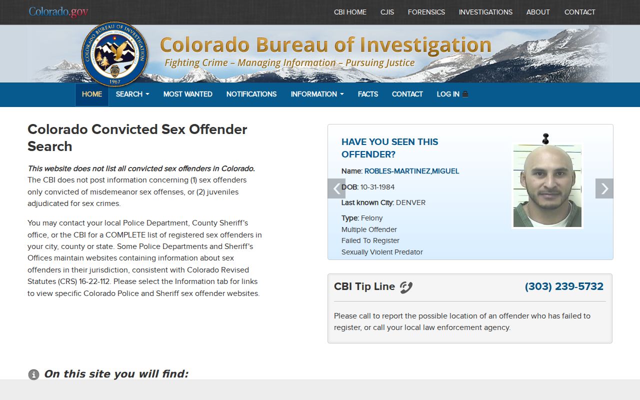Kiowa County inmate records and Colorado sex offender registry search