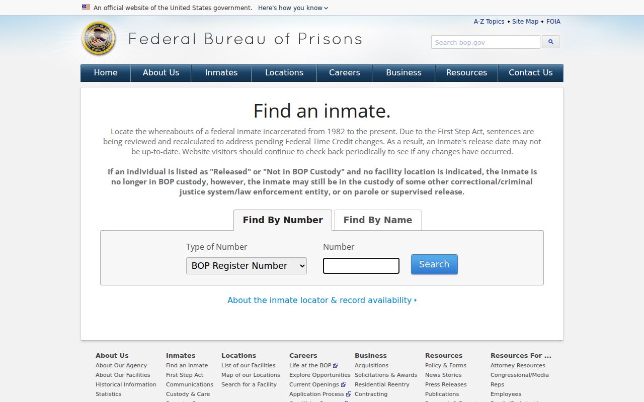 Kiowa County inmate records and Federal Bureau of Prisons custody locator